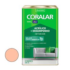 Tinta Acrílica Fosca 18L Coralar mais Desempenho Pêssego CORAL / REF. 5202329