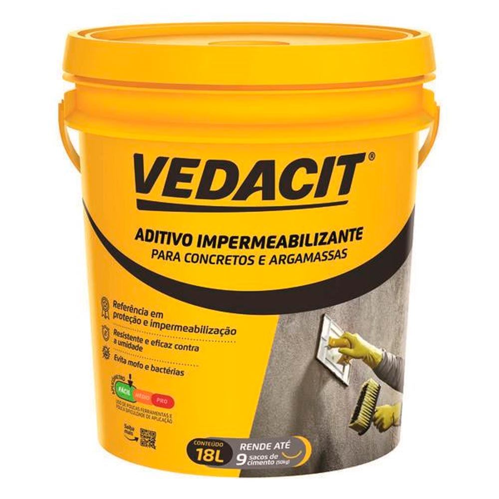 Aditivo Impermeabilizante para Concreto e Argamassa 18kg Branco VEDACIT / REF. 112484