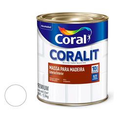 Massa Para Madeira Coralit 1,5kg Branco CORAL / REF. 5203065