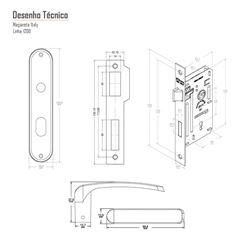 Fechadura Interna Alavanca Espelho Italy 1210/10 SC Cromada - Ref. 96094 - SILVANA
