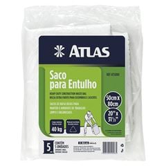Saco de Plástico para Entulho com 5 Pacotes Ráfia 40 kg Branco ATLAS /REF. AT5080