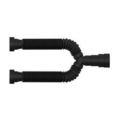 Sifão Sanfonado em Polipropileno DN38/50mm 70cm Duplo Extensivo Universal Preto BLUKIT / REF. 030214-41