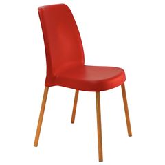 Cadeira em Polipropileno Vanda Vermelho com Pernas em Alumínio Linheiro TRAMONTINA / REF. 92053540