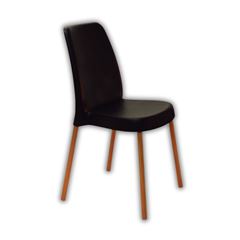 Cadeira em Polipropileno Vanda Preto com Pernas em Alumínio Linheiro TRAMONTINA / REF. 92053509