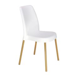 Cadeira em Polipropileno Vanda Branca com Pernas em Alumínio Linheiro TRAMONTINA / REF. 92053510