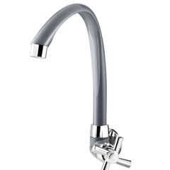 Torneira para Cozinha ABS de Parede Bica Alta Móvel Cros Cinza TIGRE / REF. 300005614