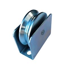 Roldana de Aço em V com Suporte Fechado Rebitado 21/2 Polegadas Zincada STS ROLDANAS / REF.317