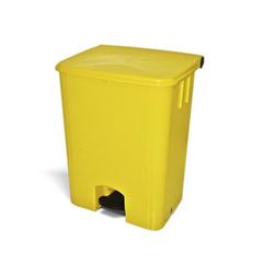 Lixeira em Polipropileno 50 Litros Coletora com Pedal Amarela BRALIMPIA / REF. MVCP5SAM