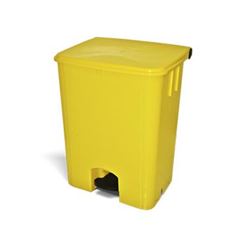 Lixeira em Polipropileno 80 Litros Coletora com Pedal Amarelo BRALIMPIA / REF. MVCP8SAM