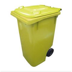 Cesto Gari em Polipropileno 240 Litros com Roda Amarelo BRALIMPIA / REF. C240AM