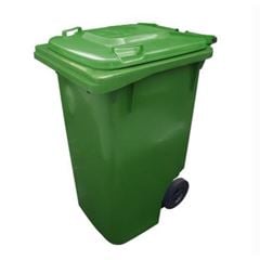 Cesto Gari em Polipropileno 240 Litros com Roda Verde BRALIMPIA / REF. C240VD