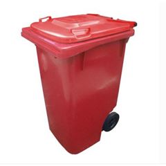 Cesto Gari em Polipropileno 240 Litros com Roda Vermelho BRALIMPIA / REF. C240VM
