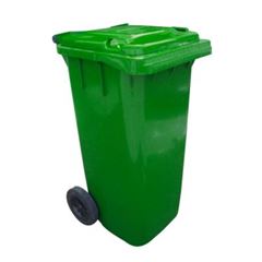 Cesto Gari em Polipropileno 120 Litros com Roda Verde BRALIMPIA / REF. C120VD