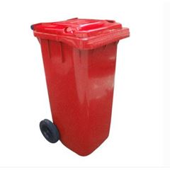 Cesto Gari em Polipropileno 120 Litros com Roda Vermelho BRALIMPIA / REF. C120VM