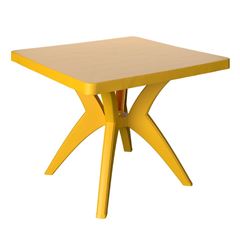 Mesa em Polipropileno 85cm Quadrada Nature Amarelo FORTE PLÁSTICO / REF. 7894855222822