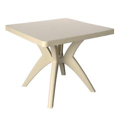 Mesa em Polipropileno 85cm Quadrada Nature Bege Natural FORTE PLÁSTICO / REF. 7894855232227