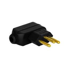 Plug Macho em Polipropileno 2P+T 10A 250V Preto PIAL / REF. 615911