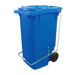 Lixeira de Polipropileno 240 Litros com Pedal e Roda Coletor Azul LAR PLÁSTICO / Ref. 13647