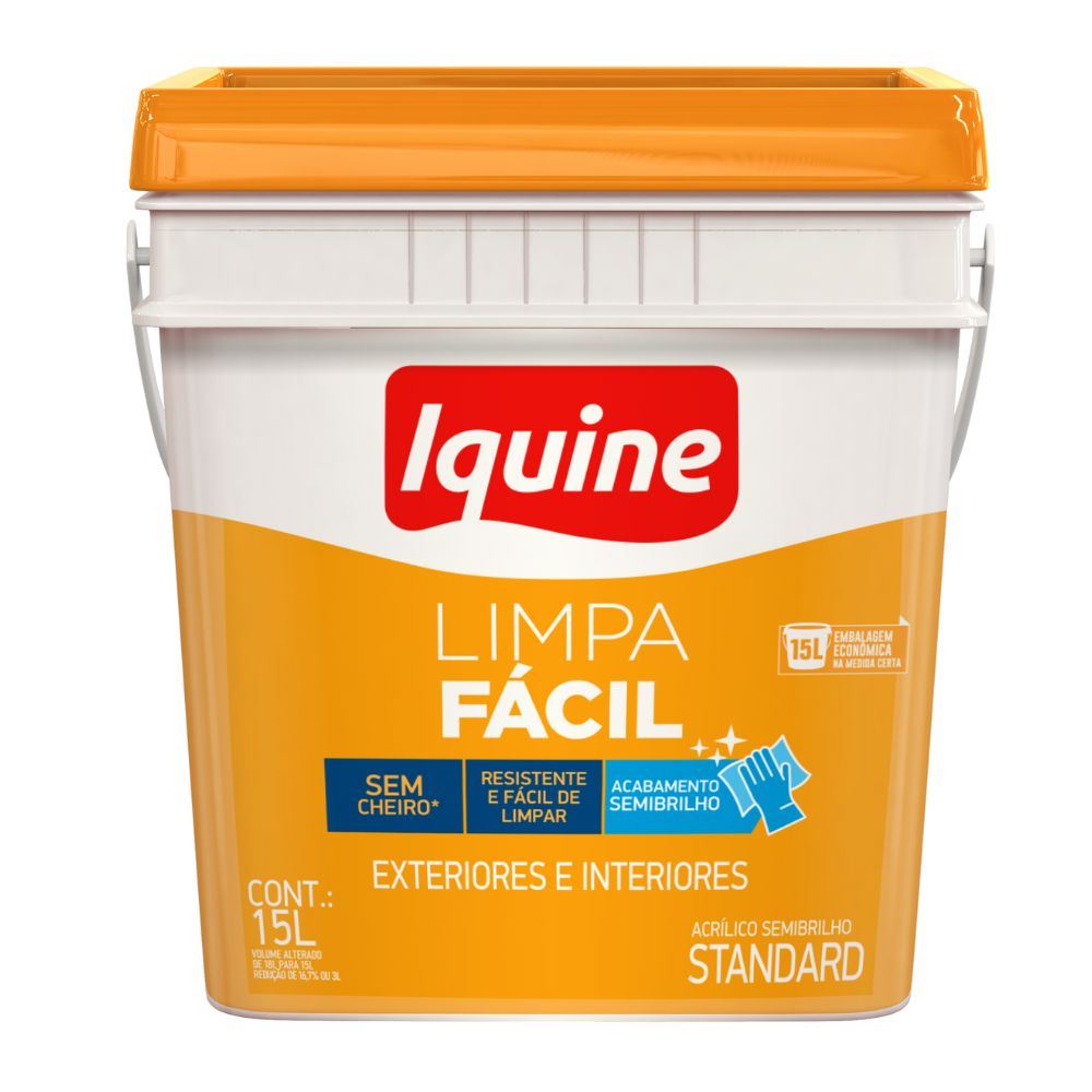 Tinta Acrílica Semibrilho 15 Litros Retangular Limpa Fácil Branco Gelo ...