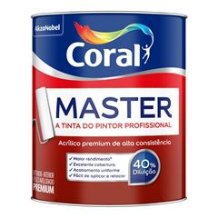 Tinta Acrílica Fosca 900ml Master Branco CORAL / REF. 5902212