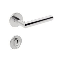 Fechadura Externa Alavanca Roseta IX410 Redonda Inox Escovado STAM / REF. 44461