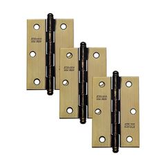 Dobradiça Aço 3.1/2 Cartela com 3 880 Ferro Zincado Oxidado Envernizado - Ref.92464 - SILVANA