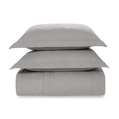 Kit Colcha Queen Algodão 3 Peças Tom Titânio KARSTEN / REF. 3982875