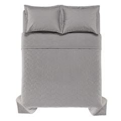 Kit Colcha King Algodão 3 Peças Tom Titânio KARSTEN / REF. 3982930