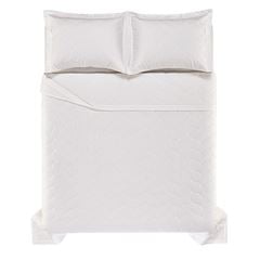Kit Colcha Queen Algodão 3 Peças Tom Branco KARSTEN / REF. 3983392
