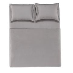 Jogo de Cama Casal Algodão 4 Peças Tom Titânio KARSTEN / REF. 3982620