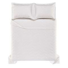 Kit Colcha Casal Algodão 3 Peças Tom Branco KARSTEN / REF. 3983375