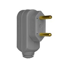 Plug Macho em Polipropileno 2P 10A 250V Cinza PIAL / REF. 615920