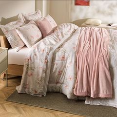 Jogo de Cama Casal Algodão 4 Peças Mai Rosa  KARSTEN / REF. 3394869