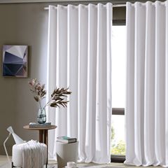 Cortina em Pvc 200x160cm Corta Luz com Ilhós Branco e Cinza BELLA JANELA / REF. 754035001401021.30