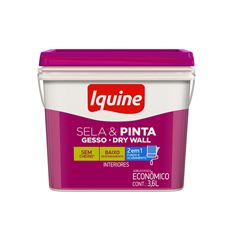 Tinta Sela e Pinta Gesso Dry Wall 3,6 Litros Retangular Branco Neve IQUINE/Ref. 366300221