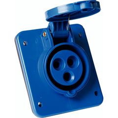 Tomada de Embutir Industrial 2P+T 16A 220-250V 6H IP44 TRAMONTINA / REF. 56255230