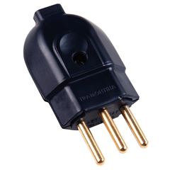 Plug Macho em Termoplástico 2P+T 10A 250V Preto TRAMONTINA / REF. 57403103
