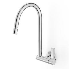 Torneira para Cozinha em Metal de Parede com Bica Móvel e Arejador Articulado Lix Cromada CELITE / REF. B5009F7CRB