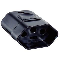 Plug Fêmea em Termoplástico 2P+T 10A 250V Preto TRAMONTINA / REF. 57403153