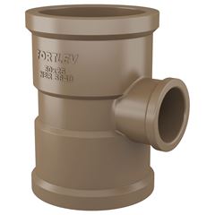 Tê de Redução Soldável em PVC 50x25mm FORTLEV / REF. 10265021