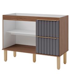 Gabinete para Cozinha em Mdf 114x88,5cm com 2 Porta e 2 Gavetas Ágata Freijó Titânio MGM / REF. 32470.57