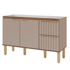 Gabinete para Cozinha em Mdf 144x88,5cm com 2 Porta e 2 Gavetas Ágata Cappuccino Freijó MGM / REF. 32472.50
