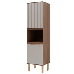 Armário Paneleiro Mdf 207x54cm com 2 Portas Ágata Freijó Off White MGM / REF. 32478.56