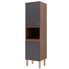 Armário Paneleiro Mdf 207x54cm com 2 Portas Ágata Freijó Titânio MGM / REF. 32478.57