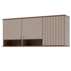 Armário de Cozinha Mdf Aéreo 144x57,6cm com 3 Portas Ágata Cappuccino Freijó MGM / REF. 32476.50