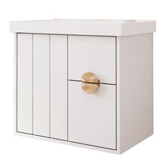 Gabinete para Banheiro MDF Suspenso 60cm Copenhague com Cuba Branco MGM / REF. 32464.2