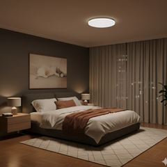 Plafon de Ferro Led 37W Bivolt com 3 Temperaturas Genova Redondo Sobrepor Branco HEVVY / REF. AH-1086/37Y BC