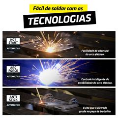 Inversor de Solda 180A Bivolt com Máscara e Acessórios TIG LIFT + MMA TORK / REF. CIM-7180-BV