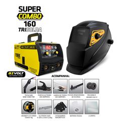 Inversor de Solda 160A Bivolt com Máscara e Acessórios MIG SG + TIG LIFT + MMA TORK / REF. CIMETS-7160-BV