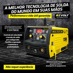 Inversor de Solda 160A Bivolt com Máscara e Acessórios MIG SG + TIG LIFT + MMA TORK / REF. CIMETS-7160-BV